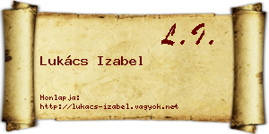 Lukács Izabel névjegykártya