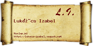 Lukács Izabel névjegykártya